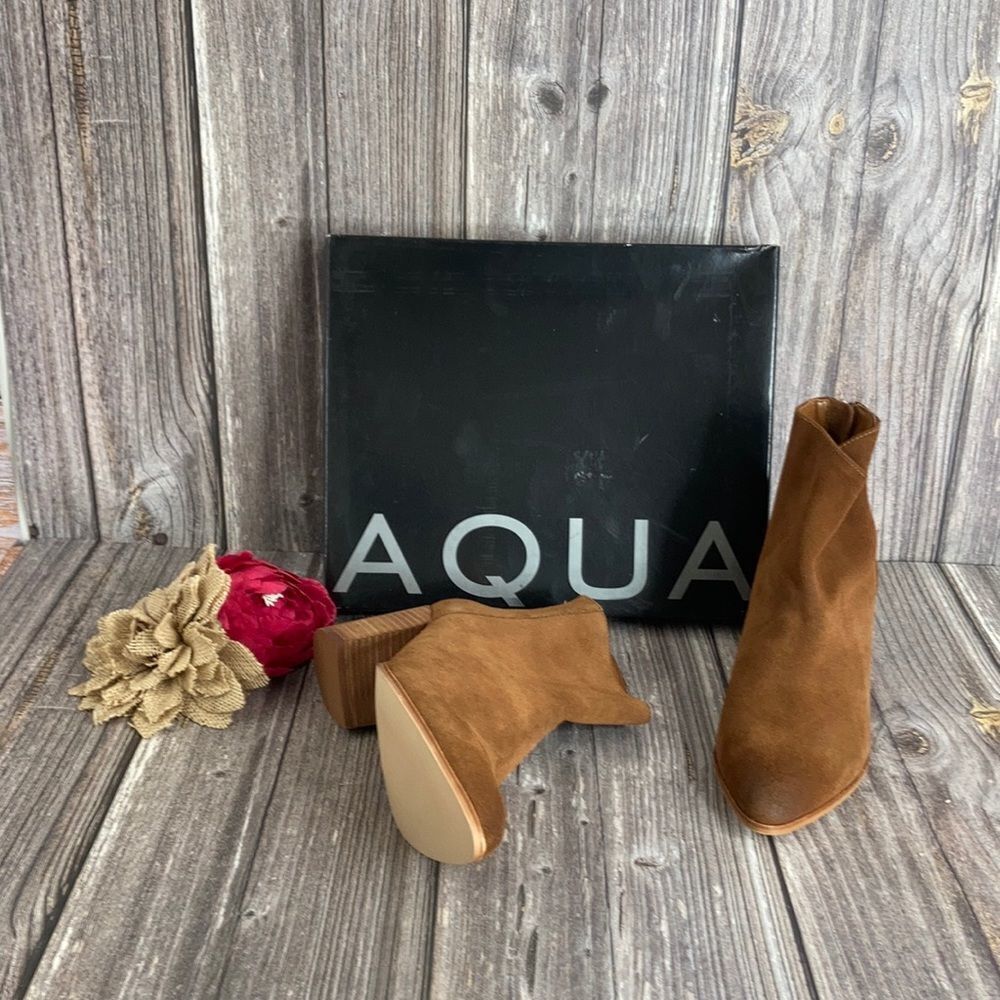 Aqua Womens Dante Suede Pointed Toe Booties